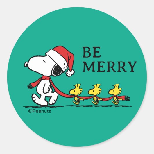 Peanuts | Snoopy & Vrienden Winter Ronde Sticker (Voorkant)