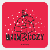 Peanuts | Snoopy Warm & Cozy Vierkante Sticker (Voorkant)
