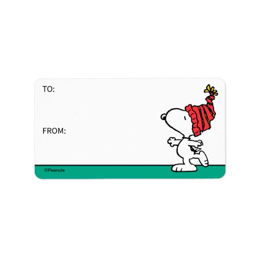 Peanuts | Snoopy Winter Beanie Pet Gift Label (Voorkant)
