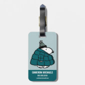 Peanuts | Snoopy Winter Puffer Jas Bagagelabel (Achterkant verticaal)