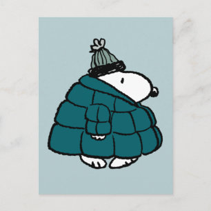 Peanuts   Snoopy Winter Puffer Jas Briefkaart
