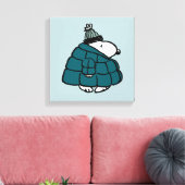 Peanuts | Snoopy Winter Puffer Jas Canvas Afdruk (Insitu (Woonkamer))