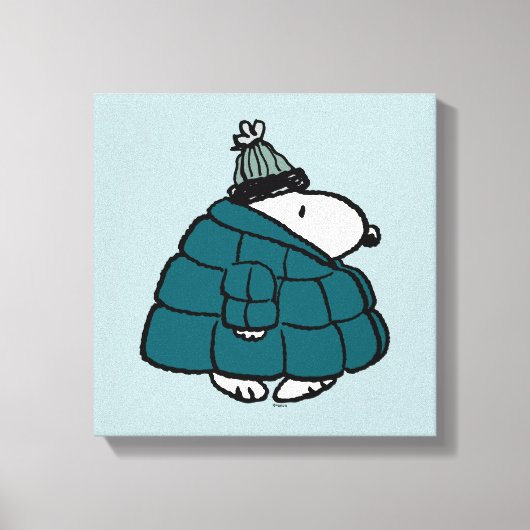 Peanuts | Snoopy Winter Puffer Jas Canvas Afdruk (Voorkant)