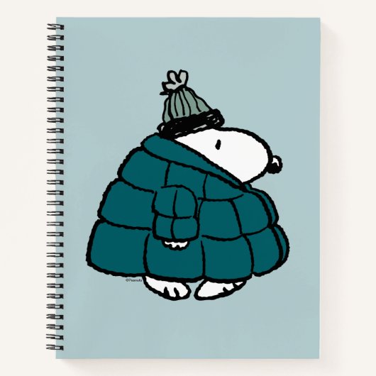 Peanuts | Snoopy Winter Puffer Jas Notitieboek (Voorkant)