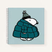 Peanuts | Snoopy Winter Puffer Jas Notitieboek (Voorkant)