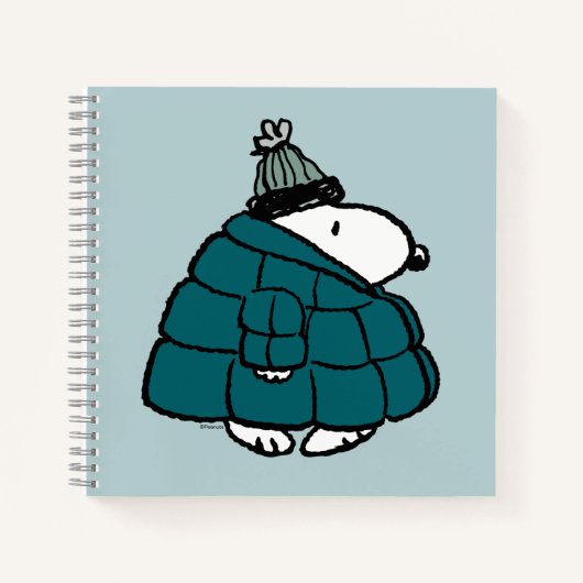 Peanuts | Snoopy Winter Puffer Jas Notitieboek (Voorkant)