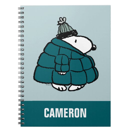 Peanuts | Snoopy Winter Puffer Jas Notitieboek (Voorkant)