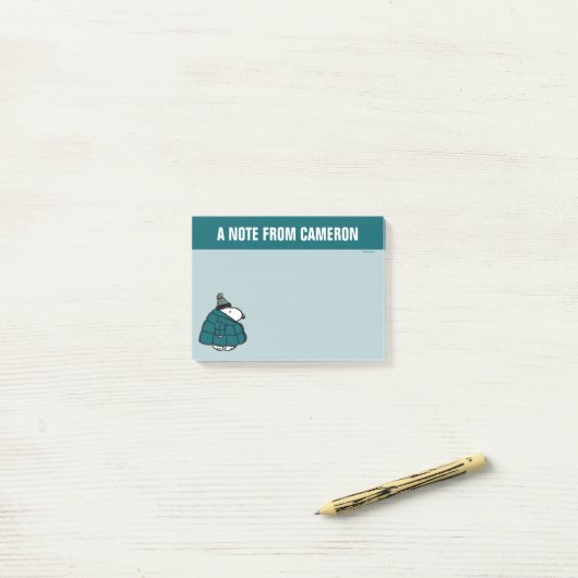 Peanuts | Snoopy Winter Puffer Jas Post-it® Notes (Op bureau)