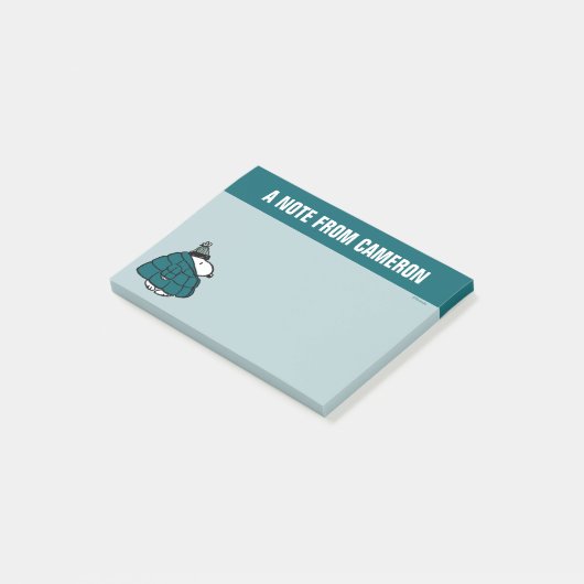 Peanuts | Snoopy Winter Puffer Jas Post-it® Notes (Schuin)