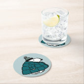 Peanuts | Snoopy Winter Puffer Jas Ronde Kartonnen Onderzetter (Insitu)