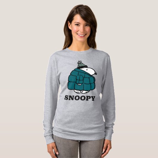 Peanuts | Snoopy Winter Puffer Jas T-shirt (Voorkant volledig)