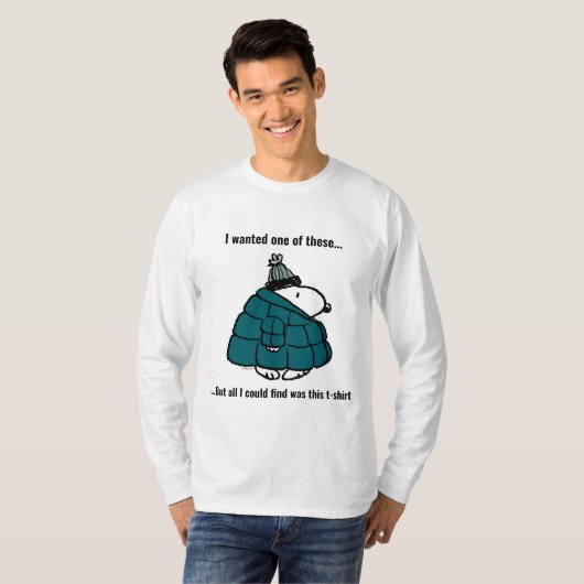 Peanuts | Snoopy Winter Puffer Jas T-shirt (Voorkant volledig)