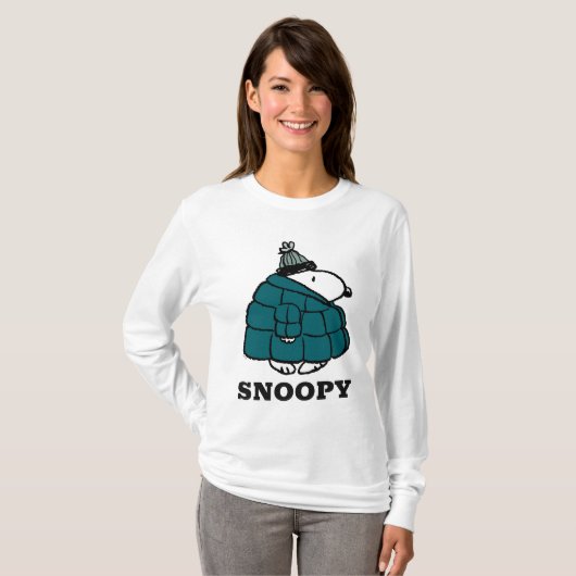 Peanuts | Snoopy Winter Puffer Jas T-shirt (Voorkant volledig)