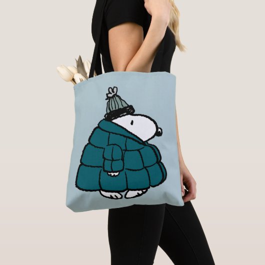Peanuts | Snoopy Winter Puffer Jas Tote Bag (Dichtbij)