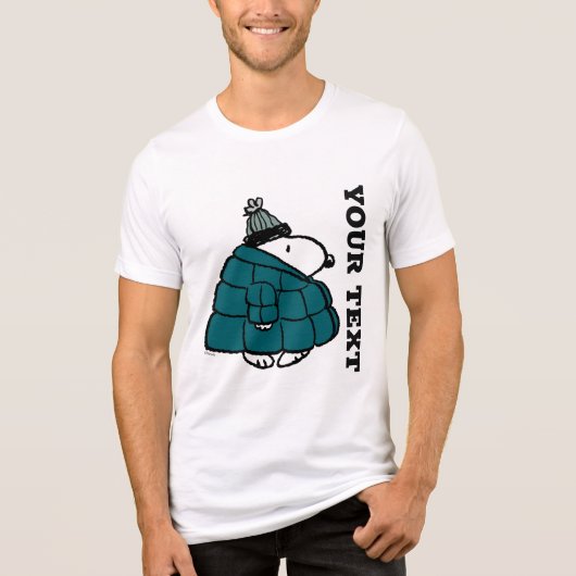 Peanuts | Snoopy Winter Puffer Jas Tri-Blend Shirt (Voorkant)