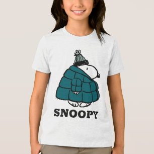 Peanuts   Snoopy Winter Puffer Jas Tri-Blend Shirt