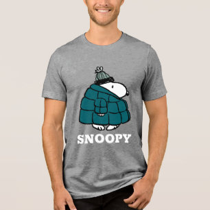 Peanuts Snoopy Winter Puffer Jas Tri-Blend Shirt