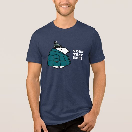 Peanuts | Snoopy Winter Puffer Jas Tri-Blend Shirt (Voorkant)