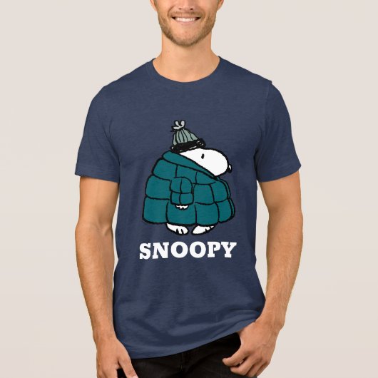 Peanuts | Snoopy Winter Puffer Jas Tri-Blend Shirt (Voorkant)