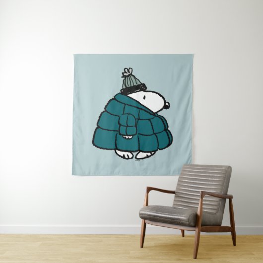 Peanuts | Snoopy Winter Puffer Jas Wandkleed (In situ)
