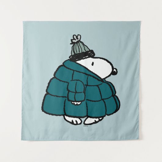 Peanuts | Snoopy Winter Puffer Jas Wandkleed (Voorkant)