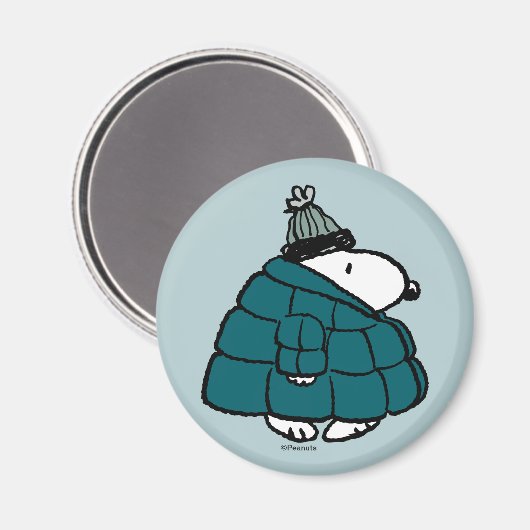 Peanuts | Snoopy Winter Puffy Jacket Magneet (Voorkant / Achterkant)