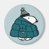 Peanuts | Snoopy Winter Puffy Jacket Magneet (Voorkant)