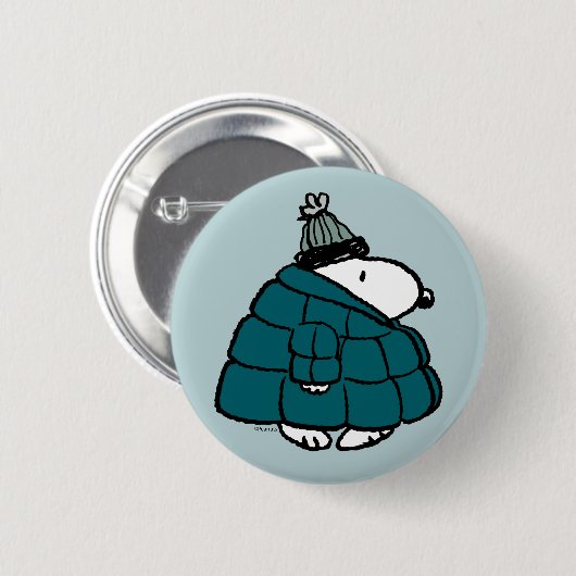 Peanuts | Snoopy Winter Puffy Jacket Ronde Button 5,7 Cm (Voorkant /achterkant)