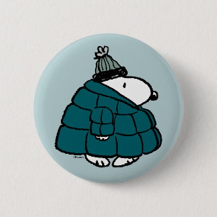 Peanuts Snoopy Winter Puffy Jacket Ronde Button 5,7 Cm