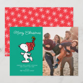 Peanuts | Snoopy Winter Vrolijk kerstfeest Feestdagenkaart (Voorkant / Achterkant)