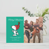 Peanuts | Snoopy Winter Vrolijk kerstfeest Feestdagenkaart (Staand voorkant)