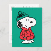 Peanuts | Snoopy Winterjas & Hoed Briefkaart (Voorkant / Achterkant)