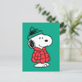Peanuts | Snoopy Winterjas & Hoed Briefkaart (Staand voorkant)