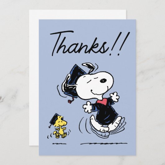 Peanuts | Snoopy & Woodstock Afstuderen Bedankt (Voorkant / Achterkant)