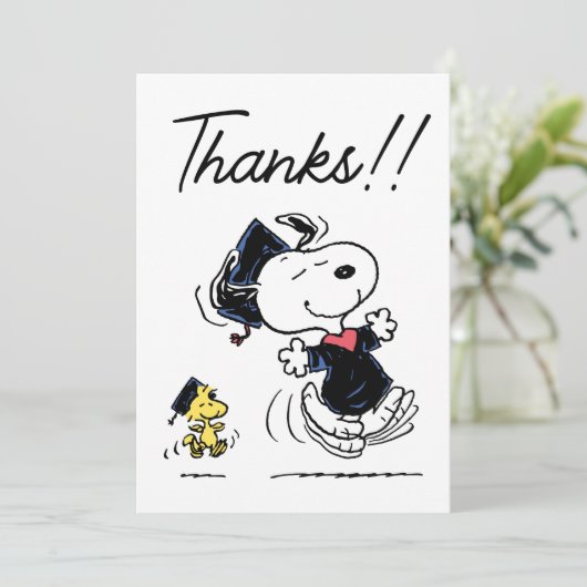 Peanuts | Snoopy & Woodstock Afstuderen Bedankt (Staand voorkant)