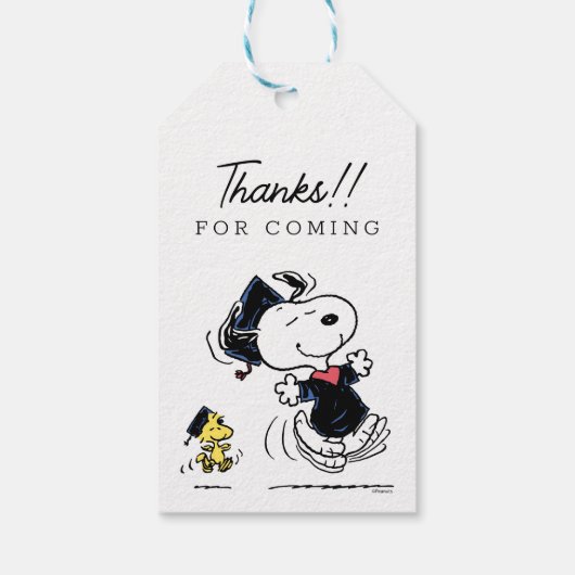 Peanuts | Snoopy & Woodstock Afstuderen Cadeaulabel (Achterkant)