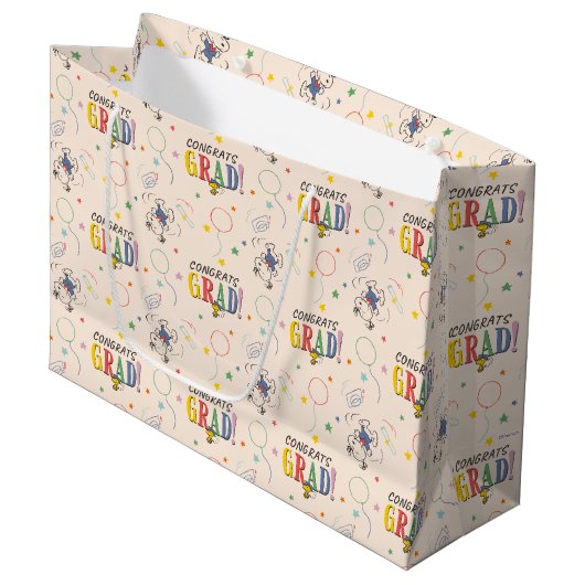 Peanuts Snoopy Woodstock Afstuderen Groot Cadeauzakje (Voorkant Gekanteld)