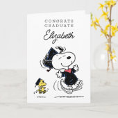 Peanuts | Snoopy & Woodstock Afstuderen Kaart (Gele Bloem)