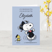 Peanuts | Snoopy & Woodstock Afstuderen Kaart (Gele Bloem)