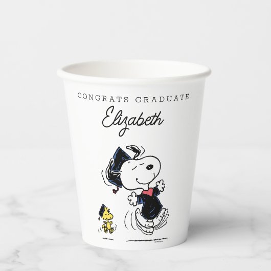 Peanuts | Snoopy & Woodstock Afstuderen Papieren Bekers (Voorkant)