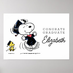 Peanuts Snoopy & Woodstock Afstuderen Poster