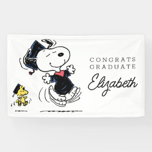 Peanuts Snoopy & Woodstock Afstuderen Spandoek