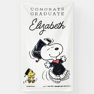 Peanuts Snoopy & Woodstock Afstuderen Spandoek