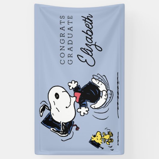 Peanuts | Snoopy & Woodstock Afstuderen Spandoek (Verticaal)