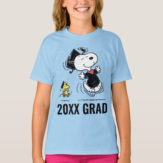 Peanuts | Snoopy & Woodstock Afstuderen T-shirt (Voorkant)