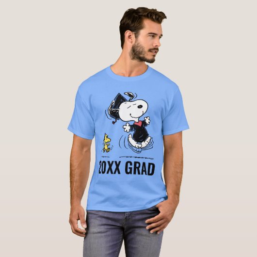 Peanuts | Snoopy & Woodstock Afstuderen T-shirt (Voorkant volledig)