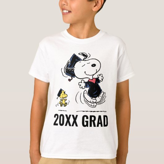 Peanuts | Snoopy & Woodstock Afstuderen T-shirt (Voorkant)