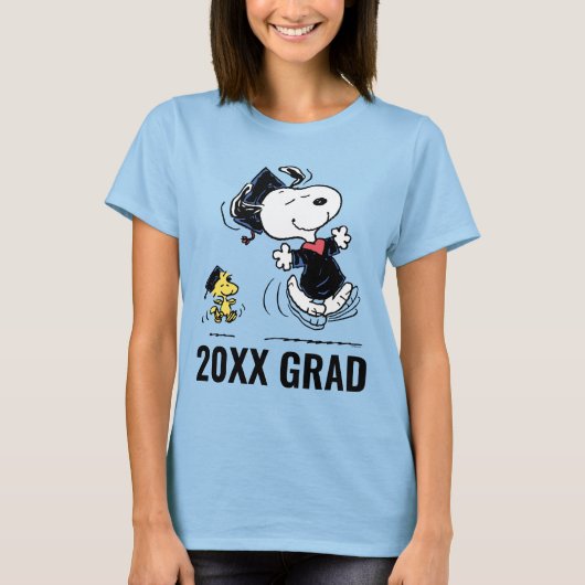Peanuts | Snoopy & Woodstock Afstuderen T-shirt (Voorkant)