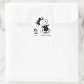 Peanuts | Snoopy & Woodstock Afstuderen Vierkante Sticker (Tas)