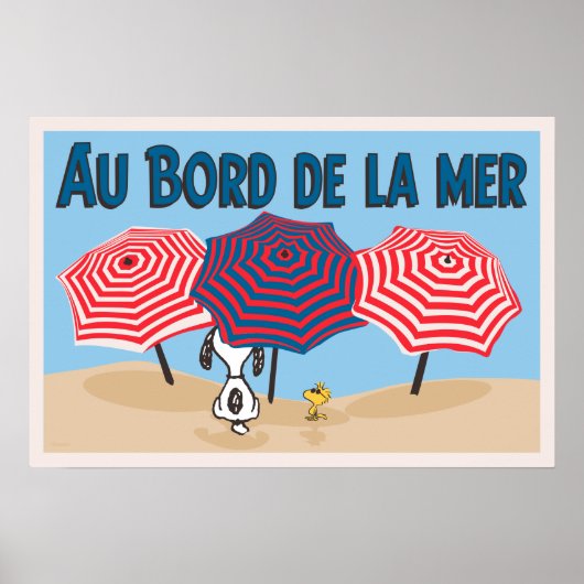 Peanuts | Snoopy & Woodstock Au Bord De La Mer Poster (Voorkant)